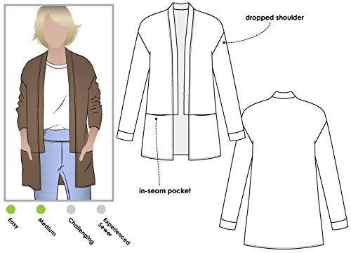Style Arc Sewing Pattern - Coral Cardigan (Sizes 18-30)