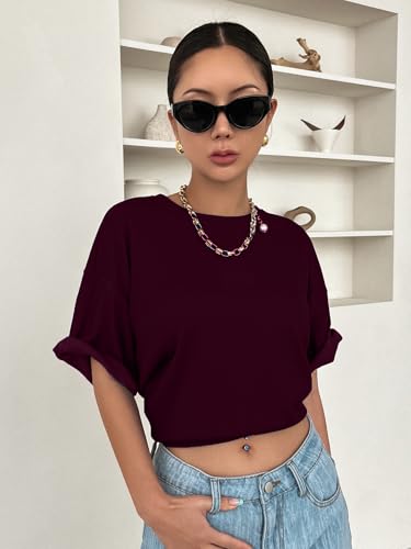 Image of Zilcon Women's Waffle Wool Knit Tops Dressy Business Casual T-Shirt Half Long Sleeve Fall Winter Summer Work Tops