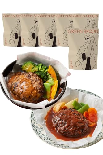 グリーンスプーン ハンバーグ 冷凍 6食 和風 & デミグラス 【 お惣菜 低糖質 タンパク質 1食分の野菜 ダイエット 冷凍弁当 冷凍食品 レンジで5分 ヘルシー 】GREENSPOON（Amazon）