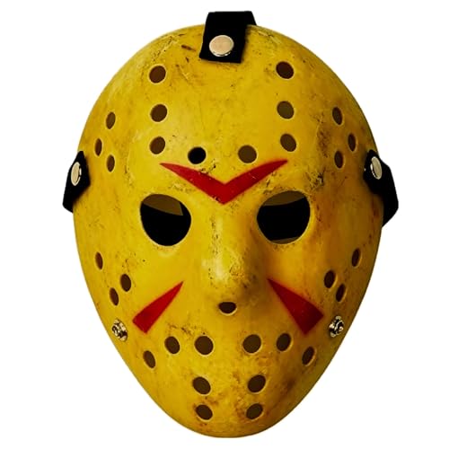 CASA CLAUSI Mask Cosplay Halloween Costume Mask Prop Horror Hockey Yellow