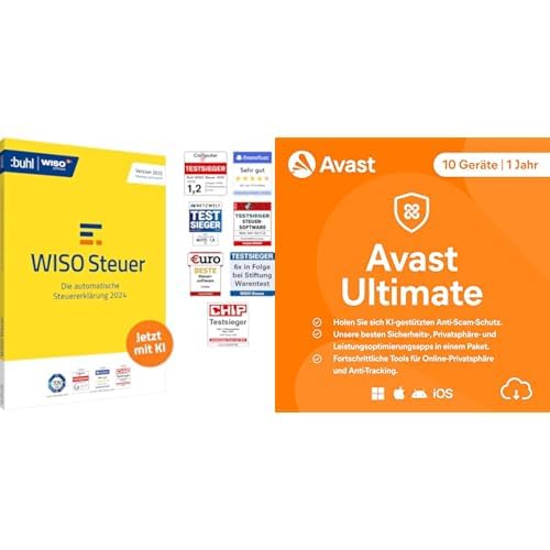 WISO Steuer 2025 (für Steuerjahr 2024) + Avast Ultimate 2026 | 10 Geräte