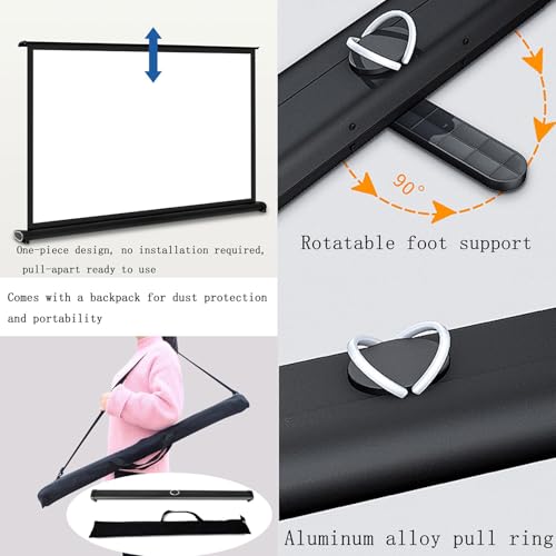 Pantalla portátil retráctil para proyector 30 pulgadas 16:9 miniatura 3