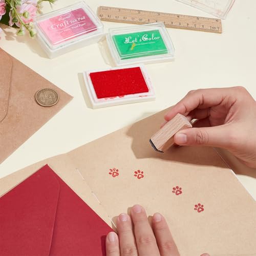 OLYCRAFT Holzstempel Mit Pfotenabdruck 1.5x1.5x3cm Kleiner Ministempel Hundepfote Mit Herz Gummistempel Dekorativ Montierte Gummistempel Für Scrapbooking Kartenherstellung Planer DIY Bastelkarte