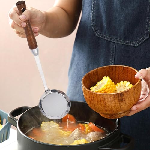 Spider Strainer Skimmer – Skimmer Spoon | Skimmer Spoon | Filtro olio Spoon Ladle – Food Fine Mesh Oil Filter Fat Skimmer | Spider Cooking Utensil for Home Kitchen Dining Grease Gravy Foam - immagine 6