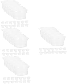 FRCOLOR 80 Peças Caixa De Água Para Répteis Gecko Comida Prato De Comida Para Répteis Acessórios Para Tanque Gecko Com Crista Prato De Alimentação Para Répteis Tigela De Terrário Para