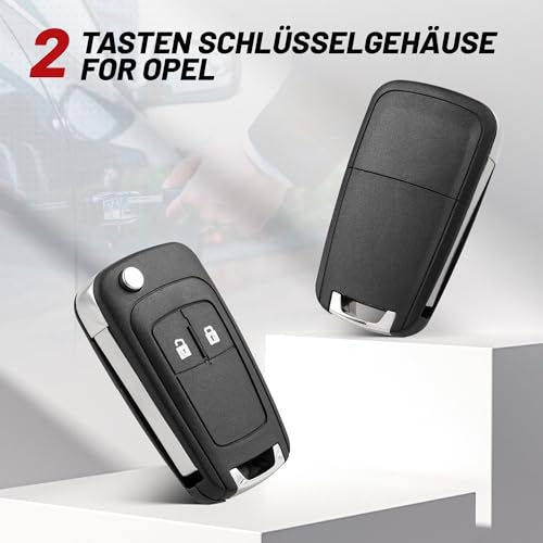 RED WOLF 2 Tasten Autoschlüssel Gehäuse der Fernbedienung für 2008-2018 Opel Astra Corsa Meriva Insignia Schlüsselgehäuse