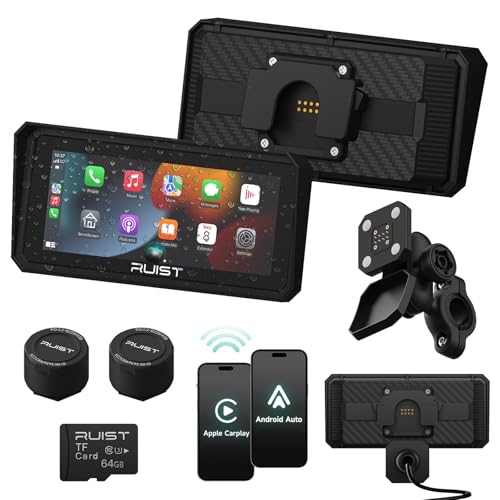 Image of 6.8 inch Wireless Motorcycle CarPlay Screen with TPMS, Model MOX68 | Wireless Apple CarPlay & Android Auto, IP67 Waterproof GPS, Dual Bluetooth, Magnetic Mount, Voice Control.