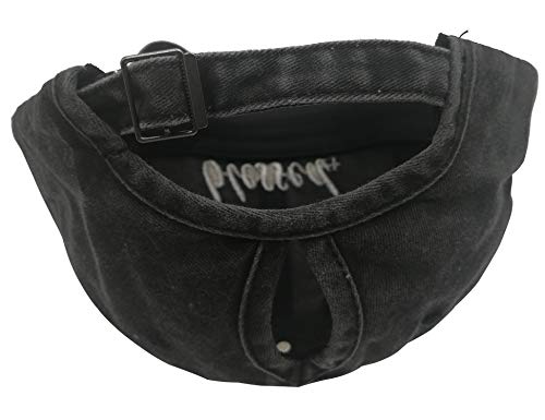 Manmesh Hatt Blessed Ponytail Hat Messy Bun Vintage Washed Distressed Twill Plain Baseball Cap For Women (Black, One Size) #TOP3