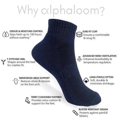 Image of Men's Cotton Rich Ankle Socks Unisex | Soft, Skin Friendly, Terry Cushioned & Breathable | Fits UK 5-11| Combo Packs