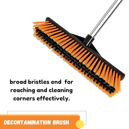 Image of Heavy Duty Large Cleaning Brush Push Broom with Durable PVC Bristles, 54 inch Tough Stainless Steel Long Handle for Outdoor, Garage, Deck, Driveway, Walkway, Balcony, Industrial, Wet & Dry Use