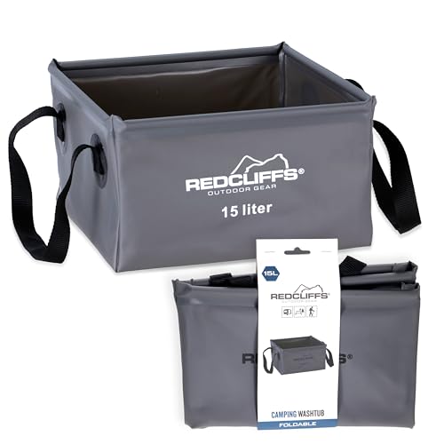 Tool & Tree Faltbare Outdoor-Abwaschschüssel 15L Braun Camping Spülschüssel aus Kunststoff platzsparendes Waschbecken für Wohnmobil Zelt Garten Picknick und Outdoor-Küche