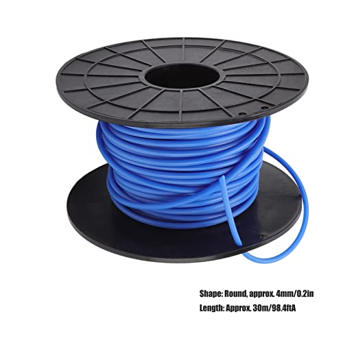 Linha de aparador de cortador de grama redondo 4 mm de espessura 30 m de comprimento azul substituiç
