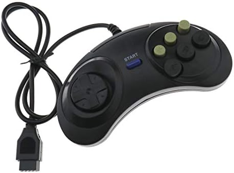 ENET 6 Button Game Controller Wired Joypad Replacement For Sega Mega Drive & Genesis