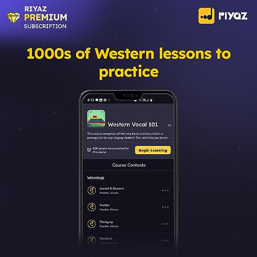 Image of Riyaz App - Learn to Sing Western Vocal | 12 Months Premium Subscription | Suitable for Guitar / Vaccai / Choral / Solfege Learners | 35 Lakhs Learners | (Activation Link by Email in 2 Hours)