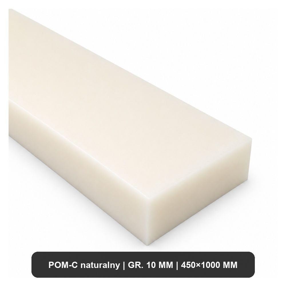 POM-C Platte natur, 10 mm, Zuschnitt 450 × 1000 mm