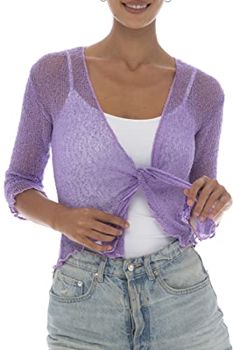Image of Back From Bali Womens Sheer Shrug Cardigan Lightweight Knit