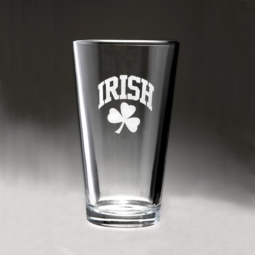 Irish Shamrock Pint Glass - Set of 4 (Sand Etched)