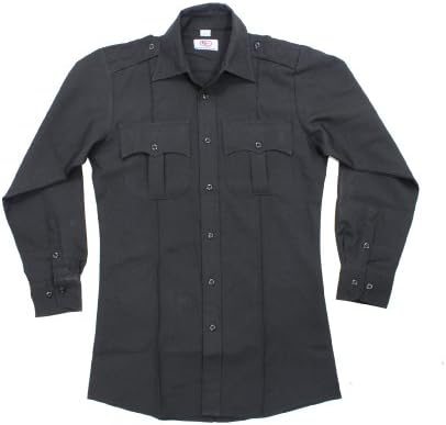 First Class 100% Polyester Long Sleeve Men's Uniform Shirt Black