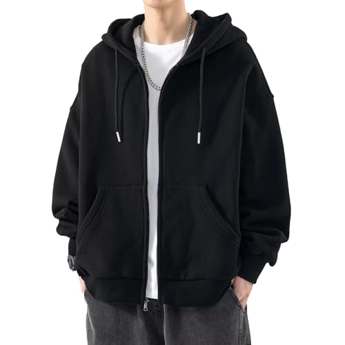 Men's Full Zip Hooded Sweatshirt Casual Long Sleeve Fall Spring Track Jackets with Pockets