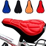 Conforto superior com a capa de selim de gel para pedaladas longas e intensas no ciclismo urbano ou mountain bike A capa para banco de bicicleta é confortável, material respirável ultrarresistente e fácil de lavar Fixação antiderrapante segura, mante...