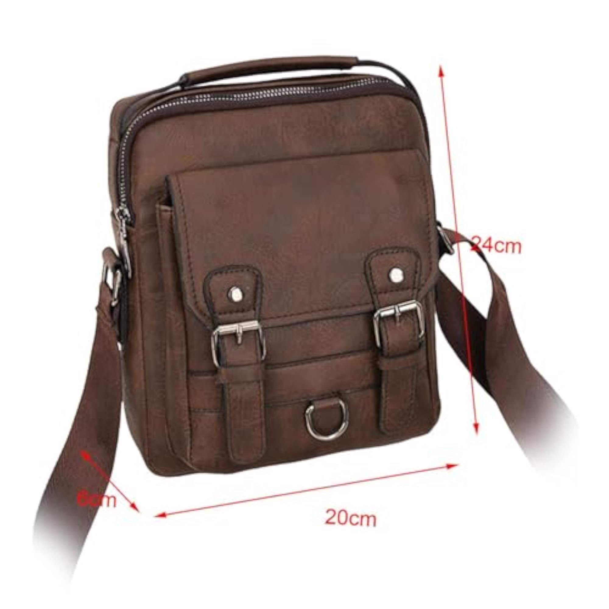 Men Shoulder Bag Man Purse Handbag, Deep Brown