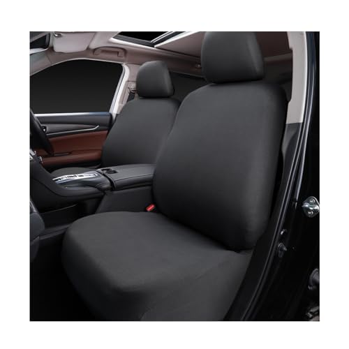 NYTKL 2 PCS Car Seat Covers, Breathable Elastic Fabric Automotive Front Seat Cover, Non-Slip Washable Car Seat Protectors, Universal Vehicle Cushion Cover for Cars Trucks SUVs (Black)