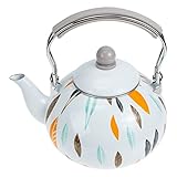 Gasherd Teekocher Email Wasser Saft Milch Tee Karaffe Tee Topf. Vintage Emaille Tee- Kessel, Es kann zum Heizen von Tee, Kaffee oder am Gasherd oder dem Induktionskocher verwendet werden.