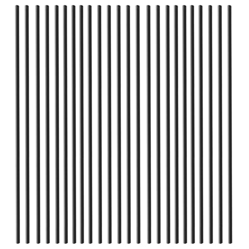 Image of 24-Pack Black Plastic Round Rods - 1 /4 Inch Dia, 12-inch Length (POM) Polyoxymethylene Bars - Engineering Grade for Versatile Applications