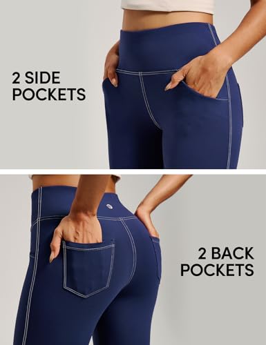 Image of Yoga Pants Women High Waist Workout Bootcut Flare Leggings with Pockets