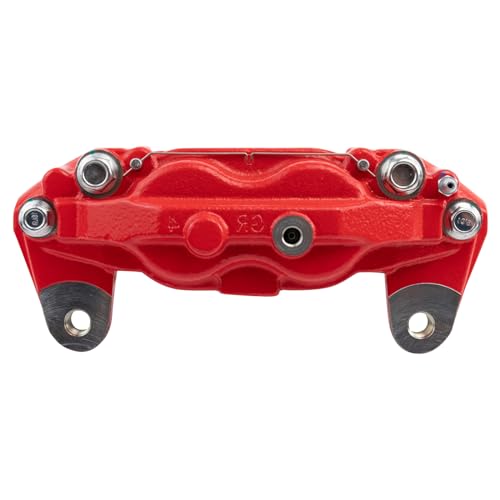 Image of TRQ Front Right Brake Caliper w /Bracket Performance Red Passenger Side | For 2016-2022 Toyota Sequoia 2016-2021 Tundra