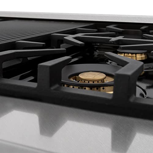 Zline Kitchen And Bath RTSZ-48-CB Zline Autograph Edition 48 Inch Porcelain Rangetop With 7 Gas Burners In Fingerprint Resistant Stainless Steel And Champagne Bronze Accents thumb #5