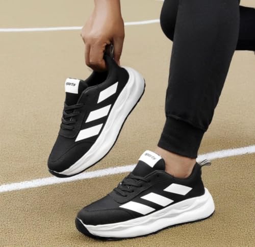 Image of Premium Black Sports Shoes for Men |Lightweight Running Shoes | Casual Shoes for Men | Stylish Walking Shoes Sneakers for Men | Trendy Gym Shoes for Men (VX 1122)