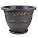 Usocik 10 Inch 4 Pack Plant Pots, Plastic Flower Pot for Indoor & Outdoor with Drainage Holes & Saucer, Plaid Pattern Planters Garden Pots for Herbs