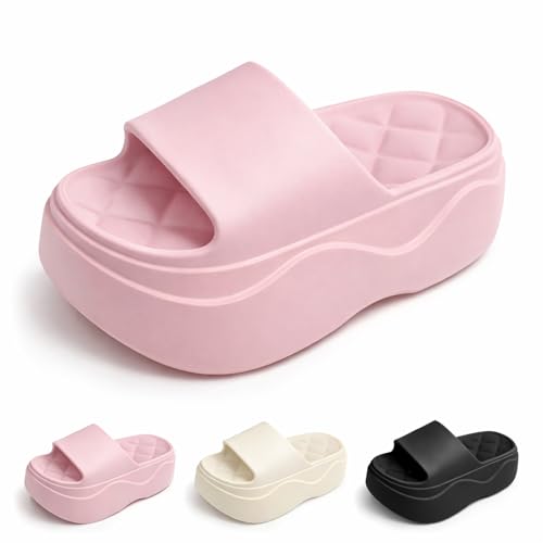 La Mejor Selección de Sandalias para Baño disponible en línea. 49 Sandalias de Mujer para Baño y Casa, Chanclas de EVA con Plataforma Gruesa Antiderrapantes, Pantuflas Suaves de Secado Rápido para Playa y Piscina - Disponible en Negro, Blanco y...