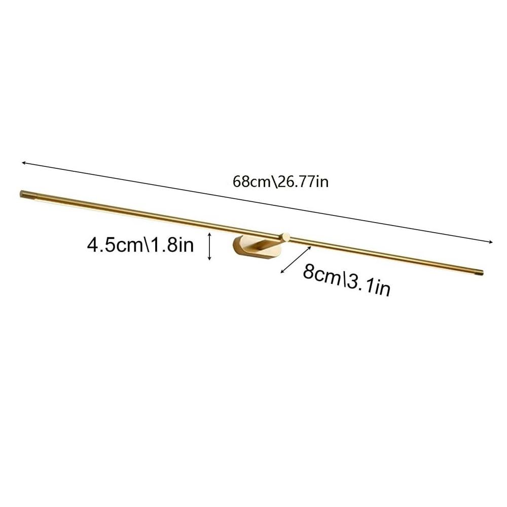 Aplique de pared LED lineal minimalista sobre espejo del baño