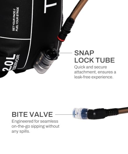 Image of TEGO Pacer 1L / 2L Hydration Reservoir | BPA-Free Running & Hiking Bladder | Snap-Lock Tube | Bite Valve | Compatible with Pacer Trail Vest