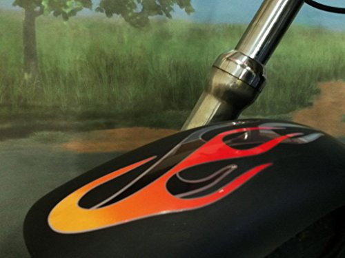 Flame Decals For Harley Davidson Sportster & All Motorcycles - No. 7 Layered Flames - Tangerine/Cherry Red/Smoke - 7Pc. Set #TOP2