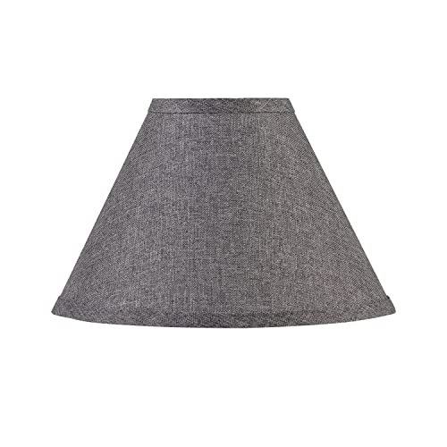 Image of Aspen Creative 56027A, Hardback Empire Transitional UNO Lamp Shade, Dark Grey Burlap Textured Fabric, 4 inch Top x 10 inch Bottom x 7 inch Slant Height, Slip UNO 33mm