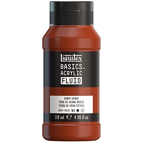 Liquitex BASICS Acrylic Fluid Paint, 118ml (4-oz) Bottle, Burnt Sienna