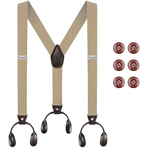 Beaface Men's Adjustable Button Braces Cover