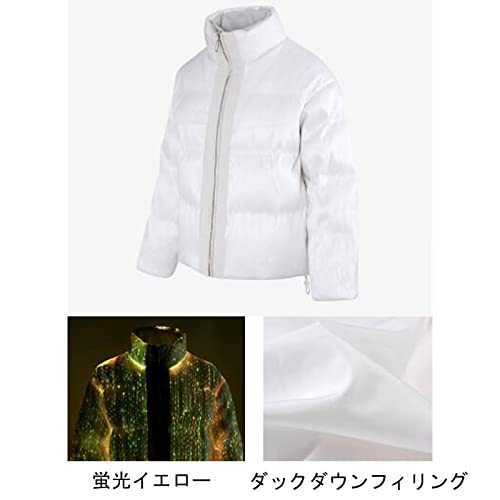 [ADOSSY] メンズ 光ファイバー発光ダウンジャケット LEDグー
