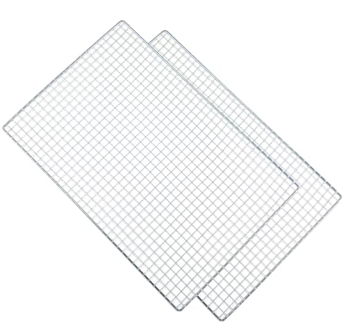 Roasting Racks 2 Pcs 11.8 Inch x 7.9 Inch Stainless Steel Grill Racks Grid Net for Baking and Cooling of Barbeque in Oven Party Dinning and Outdoors (2 15.7 inch x 9.8 inch)