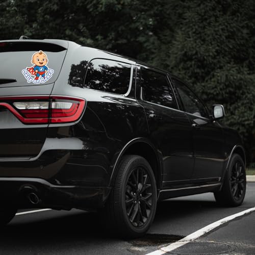 Image of Baby on Board Car Safety Sign, Superhero Design, Red, White and Blue (Super Baby)