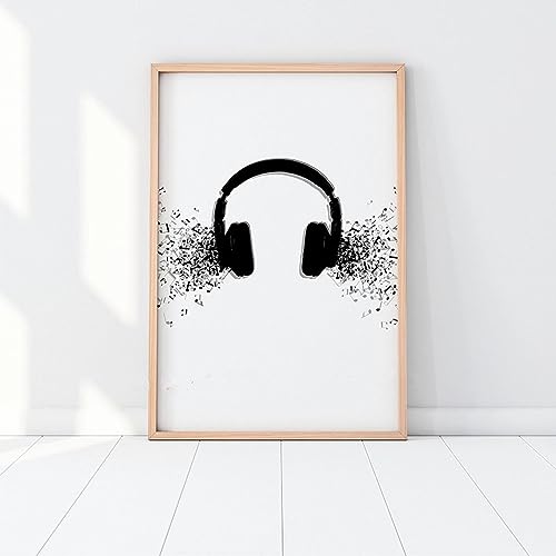 Impression Casque Notes de Musique pour habiller un mur vide sans effort
