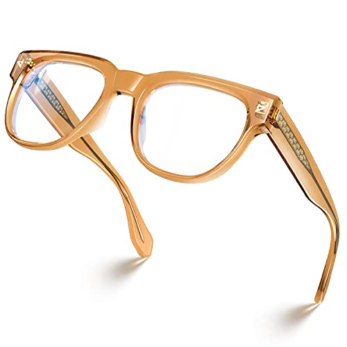 Image of VISOONE Square TR90 Blue Light Blocking Glasses with Anti Glare Computer Glass Woman and Men SAGE