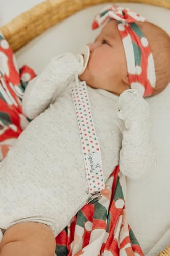 Image of Copper Pearl 3-Pack Pacifier Holders: Premium Knit Binky Clips for Baby Girls and Boys - Stylish Stainless Steel Design for Secure No-Drop Attachment - Gingerbread