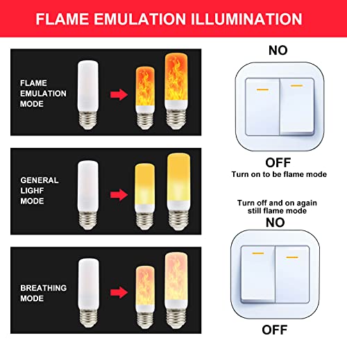 ConBlom Flame Effect Light Bulbs, White, 4 Count (Pack of 1) - Image 4