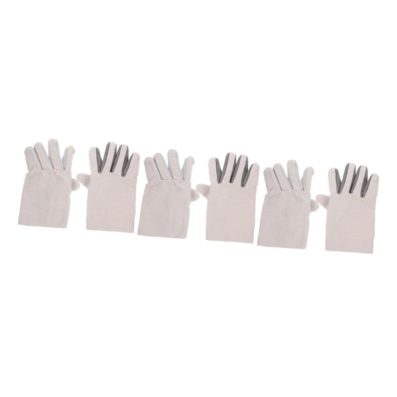Uonlytech 3pares Guantes De Soldador De Cuero De Vaca y Lona De Doble Capa Resistentes Al Desgaste Aceite Para Trabajos Pesados y Actividades Al Aire Como Barbacoas y Camping
