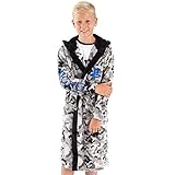 [BFYSYO] PlayStation Dressing Gown Boys Kids Game Pocket Bathrobe, frosted grey, 11-12 Years