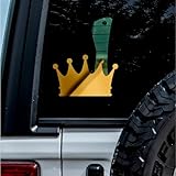 Transparent Decal Stickers of Crown Silhouette ! (Metallic Gold) Premium Waterproof Vinyl Decal Stickers for Laptop Phone Accessory Helmet Car Window Mug Tuber Cup Door Wall Dec ANDSKUS05096aGO080322